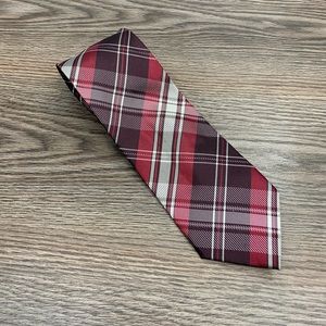 Barton Como Maroon, Red & White Plaid Tie